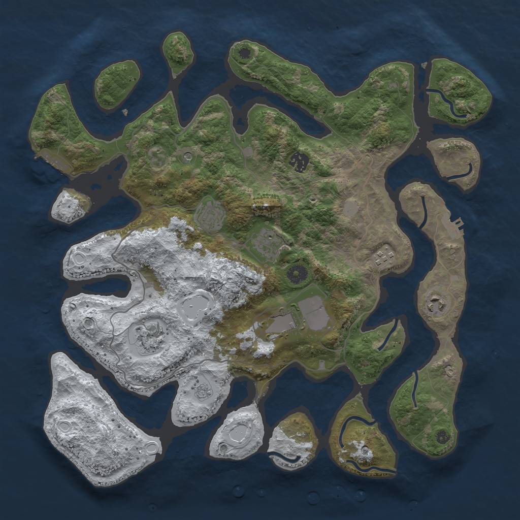 Rust Map: Procedural Map, Size: 4000, Seed: 92030306, 16 Monuments
