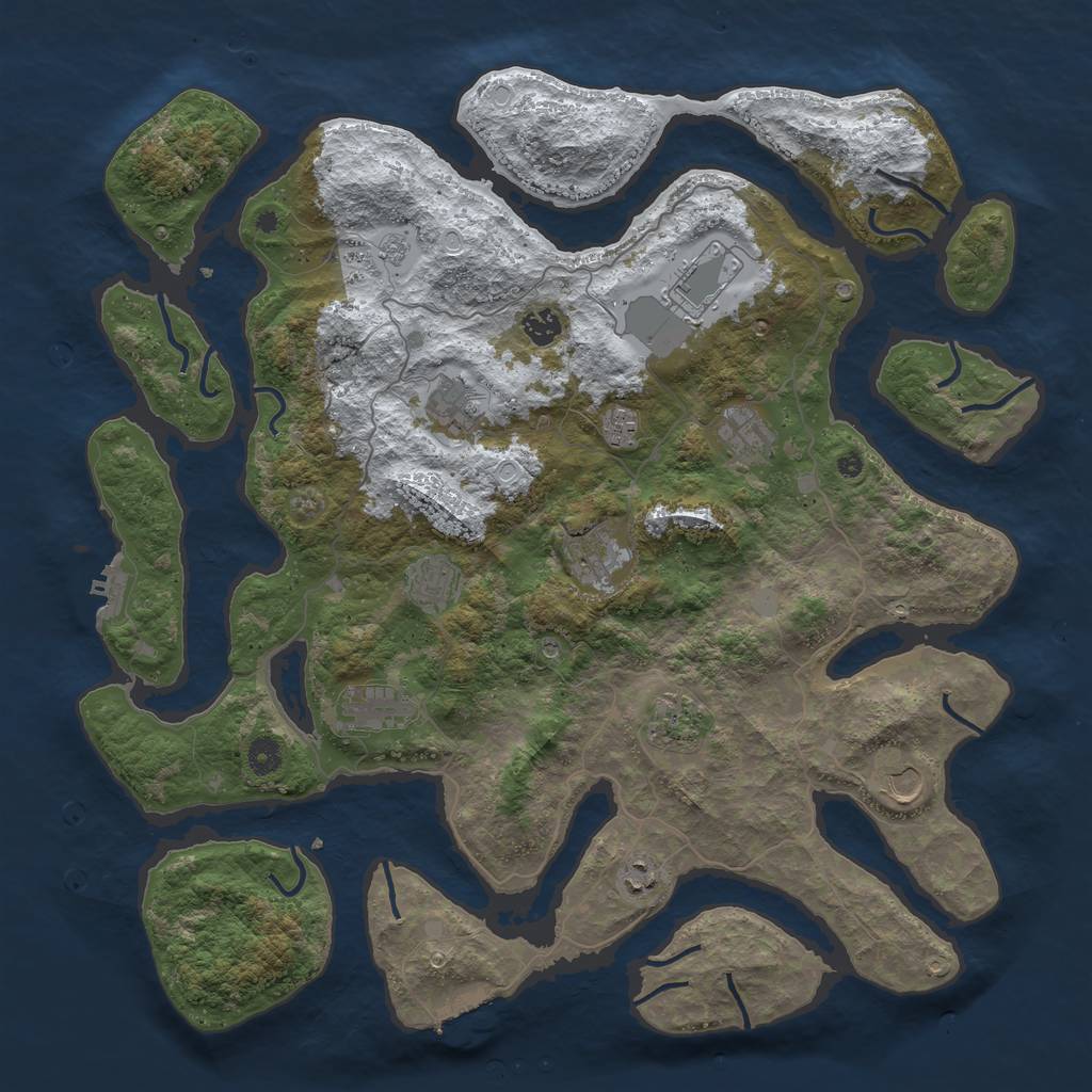 Rust Map: Procedural Map, Size: 4500, Seed: 3620972, 20 Monuments