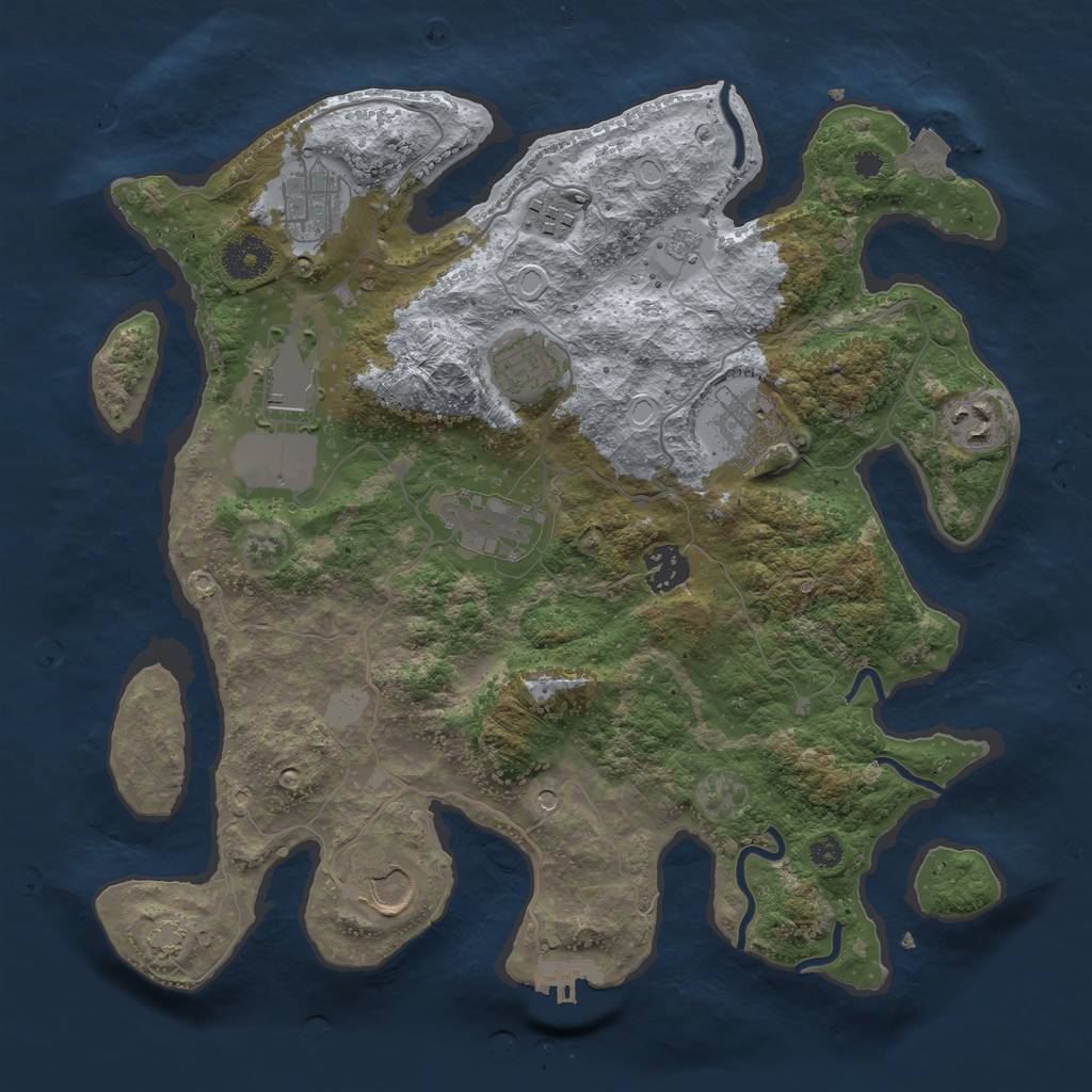 Rust Map: Procedural Map, Size: 3500, Seed: 286, 16 Monuments