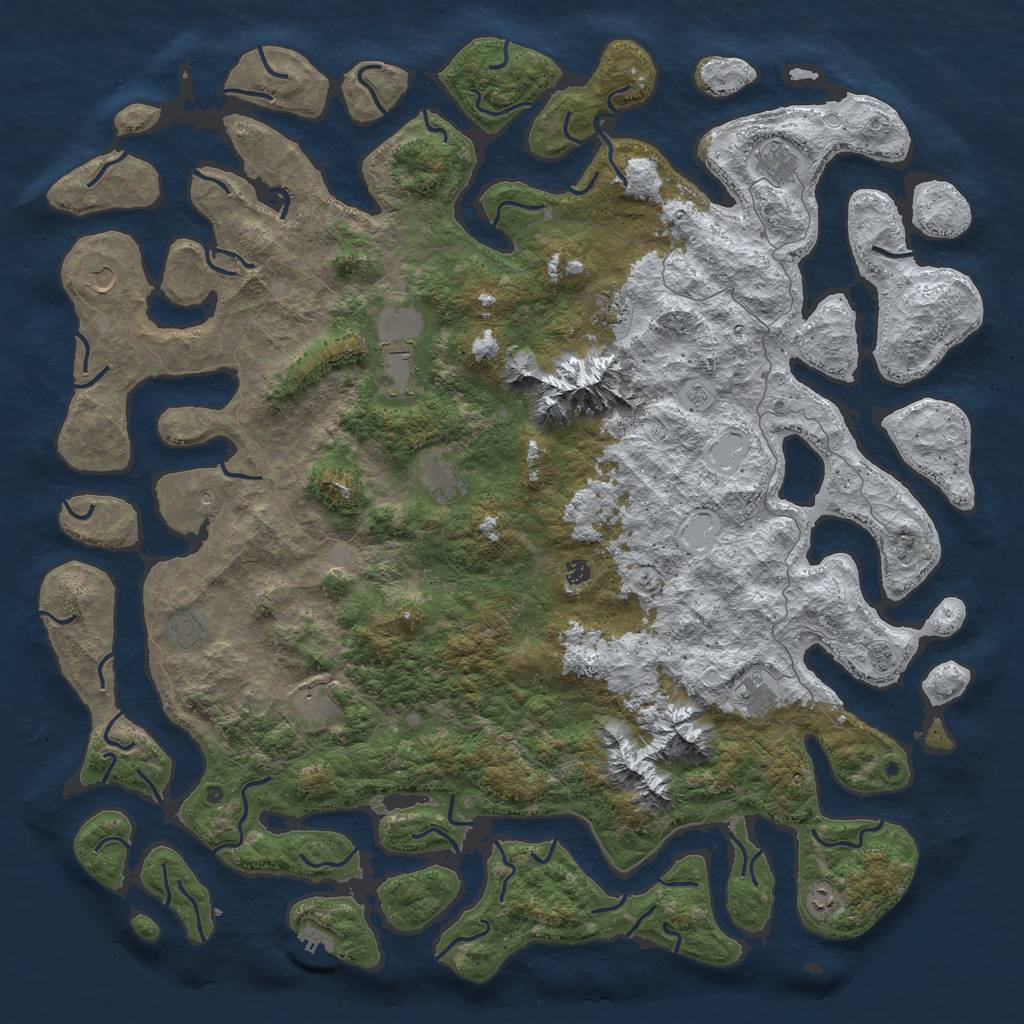 Rust Map: Procedural Map, Size: 6000, Seed: 787222077, 19 Monuments