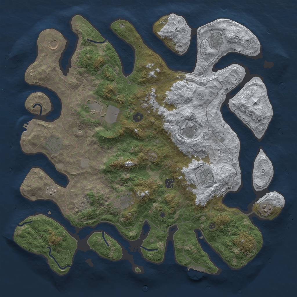 Rust Map: Procedural Map, Size: 4500, Seed: 5491171, 20 Monuments