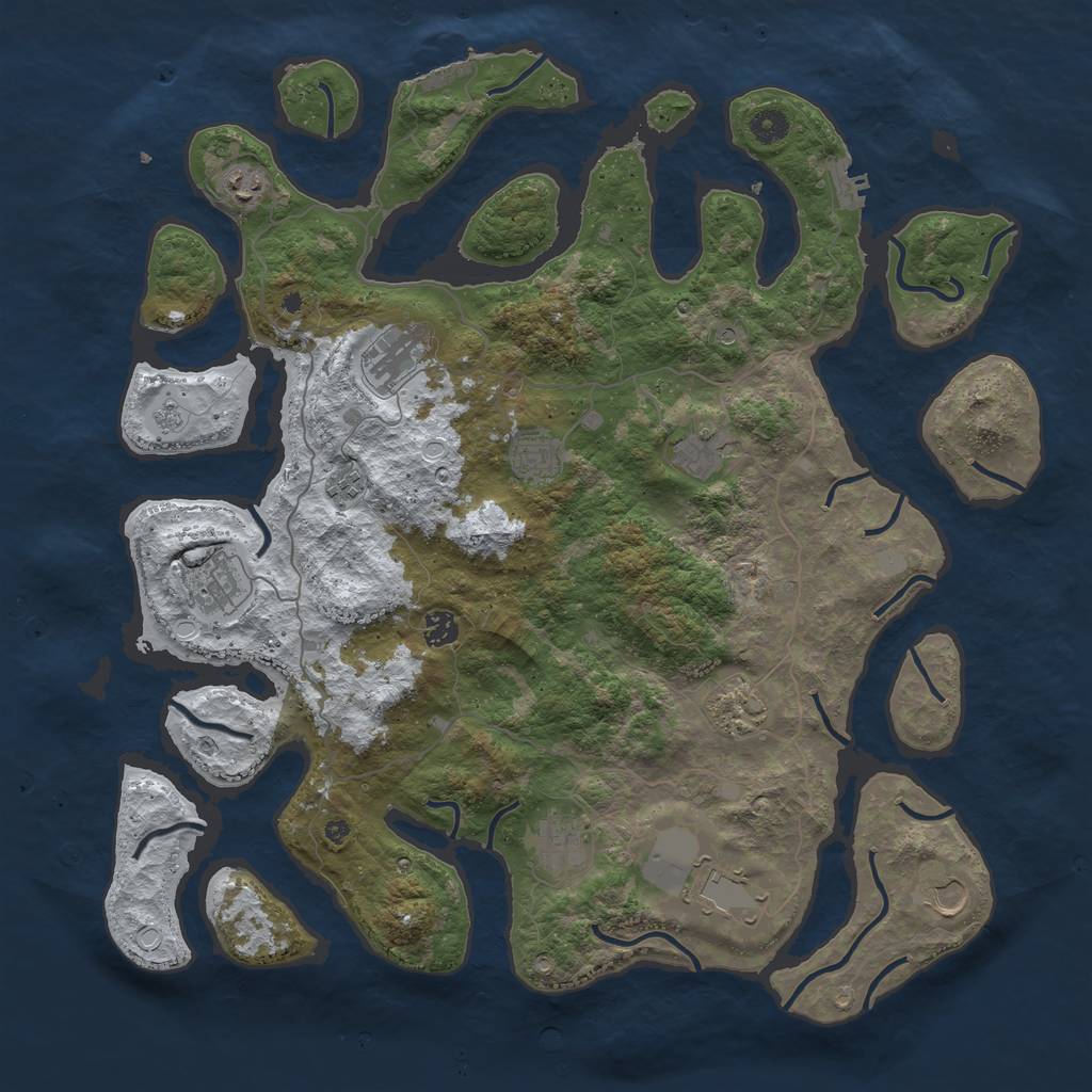 Rust Map: Procedural Map, Size: 4500, Seed: 272311, 20 Monuments