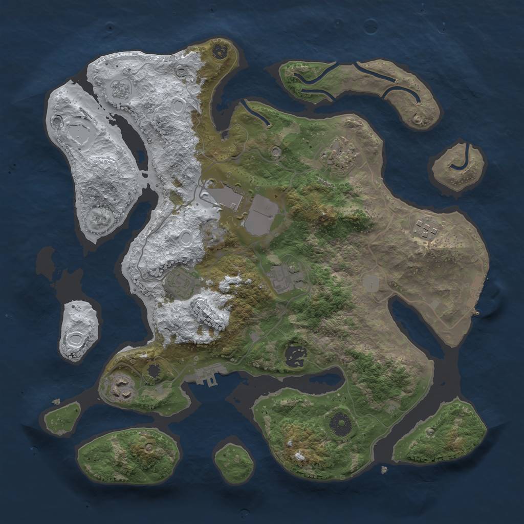 Rust Map: Procedural Map, Size: 3500, Seed: 961528, 15 Monuments