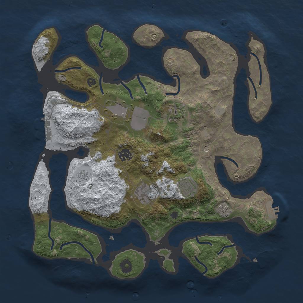 Rust Map: Procedural Map, Size: 3500, Seed: 1113489, 15 Monuments