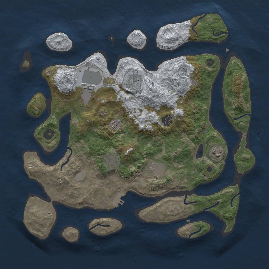 Rust Map: Procedural Map, Size: 3750, Seed: 87416848, 14 Monuments