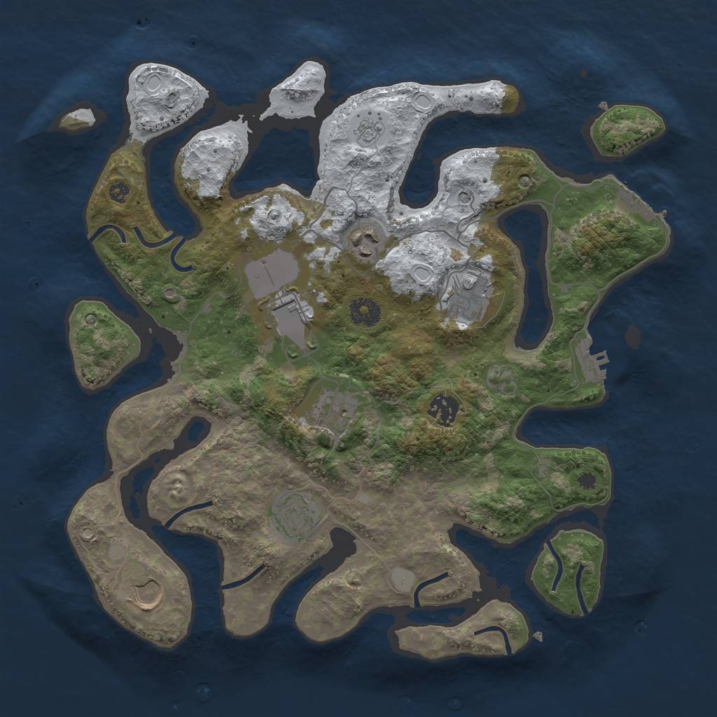 Rust Map: Procedural Map, Size: 3500, Seed: 4953960, 16 Monuments