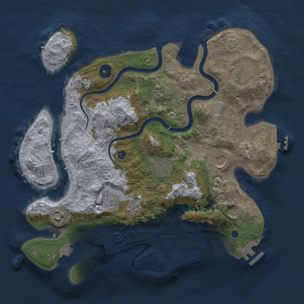 Rust Map: Procedural Map, Size: 3500, Seed: 4949257, 13 Monuments
