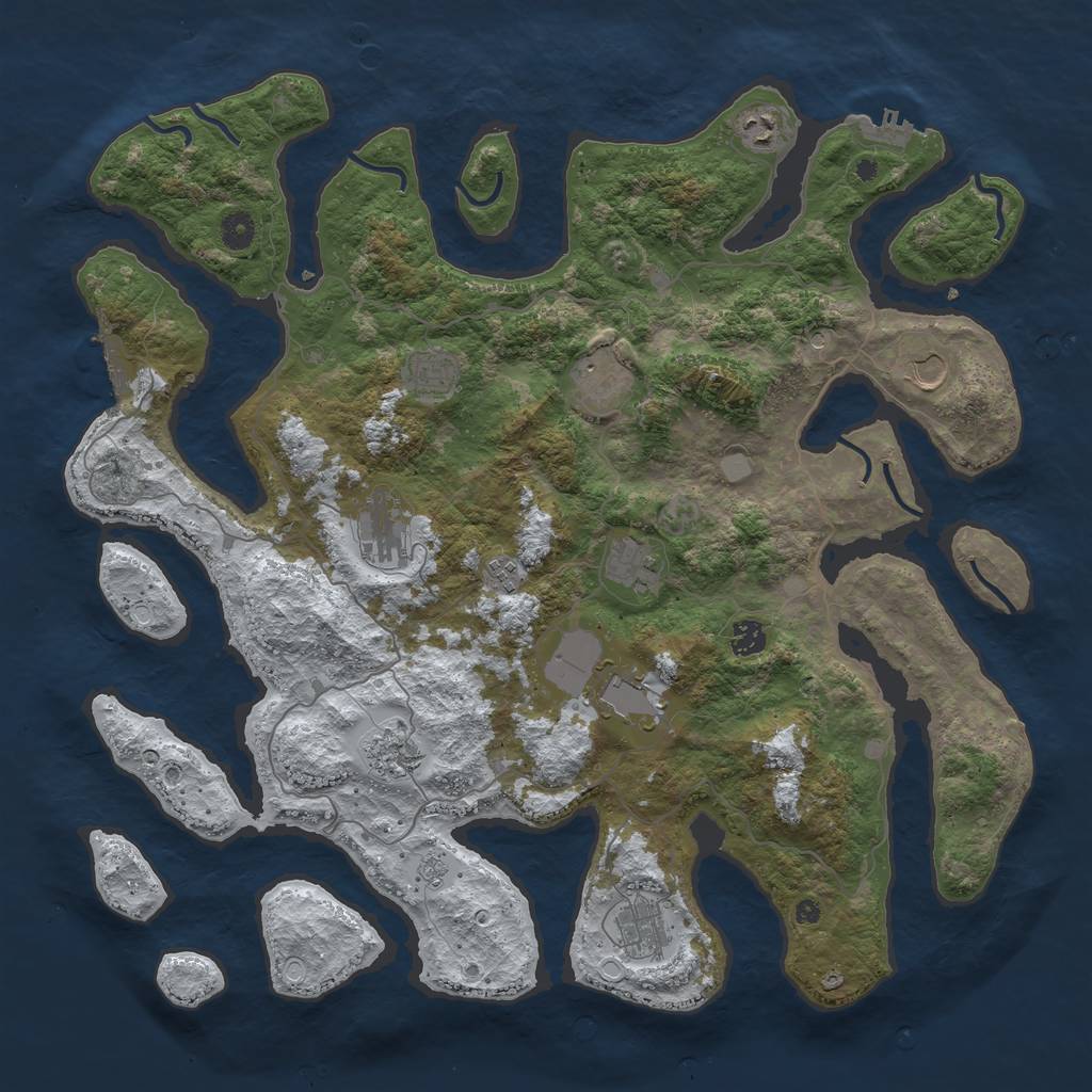 Rust Map: Procedural Map, Size: 4500, Seed: 5413526, 20 Monuments