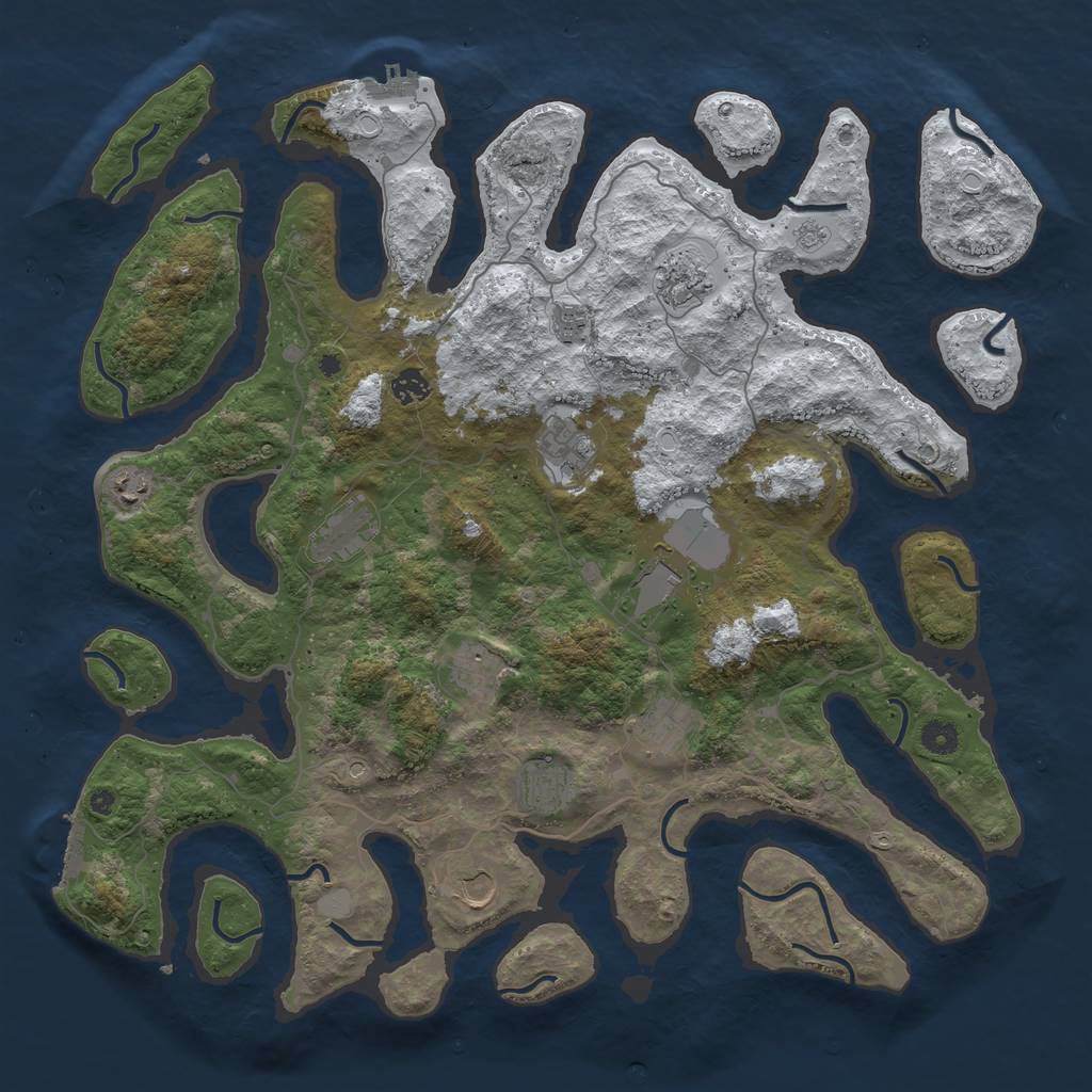 Rust Map: Procedural Map, Size: 4500, Seed: 1346906, 20 Monuments