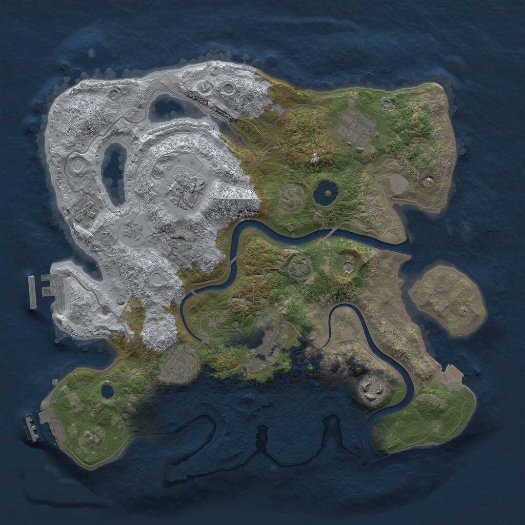 Rust Map: Procedural Map, Size: 3200, Seed: 83562663, 12 Monuments