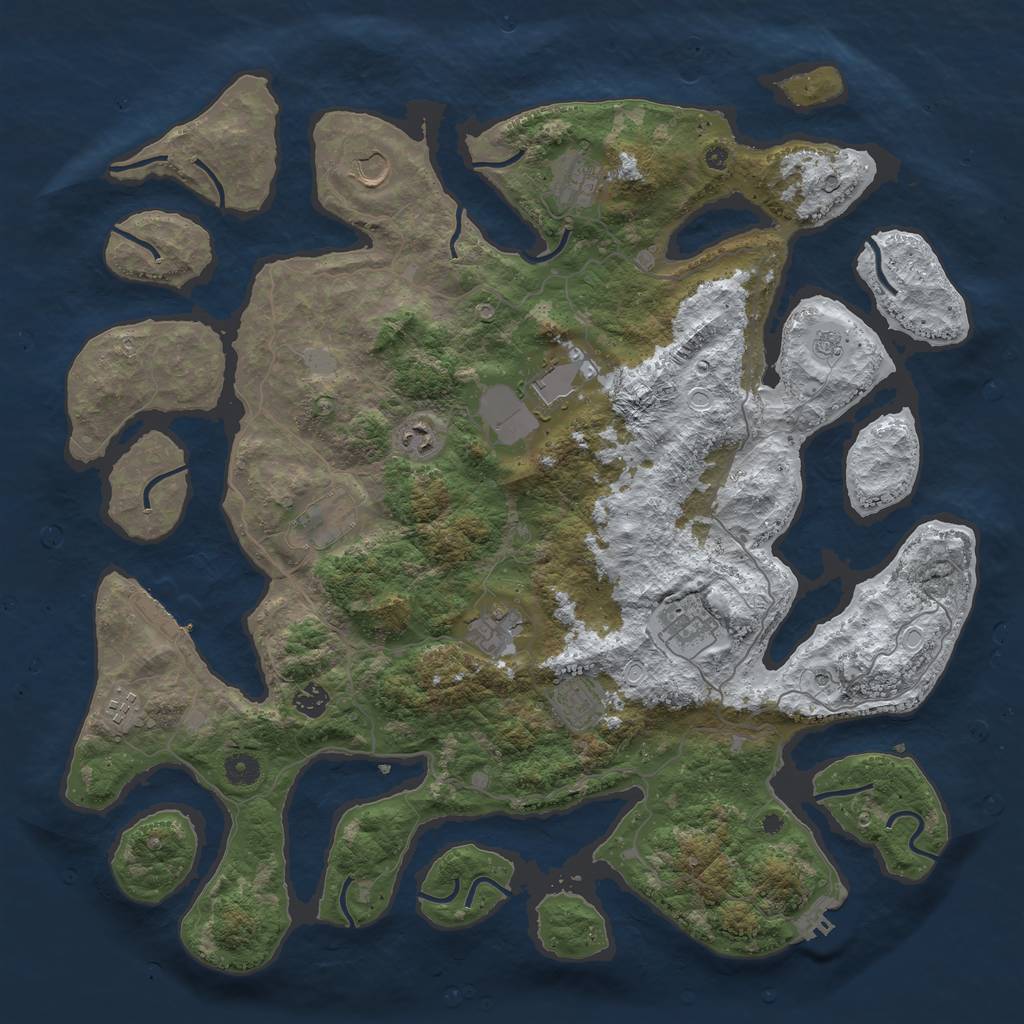 Rust Map: Procedural Map, Size: 4500, Seed: 3464646, 19 Monuments
