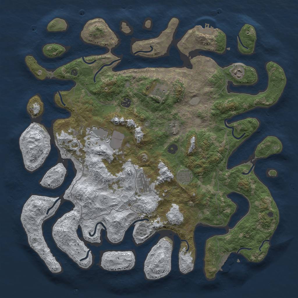 Rust Map: Procedural Map, Size: 4500, Seed: 2695047, 16 Monuments