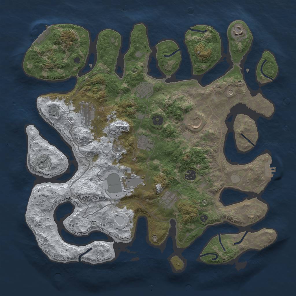 Rust Map: Procedural Map, Size: 4000, Seed: 280819, 18 Monuments