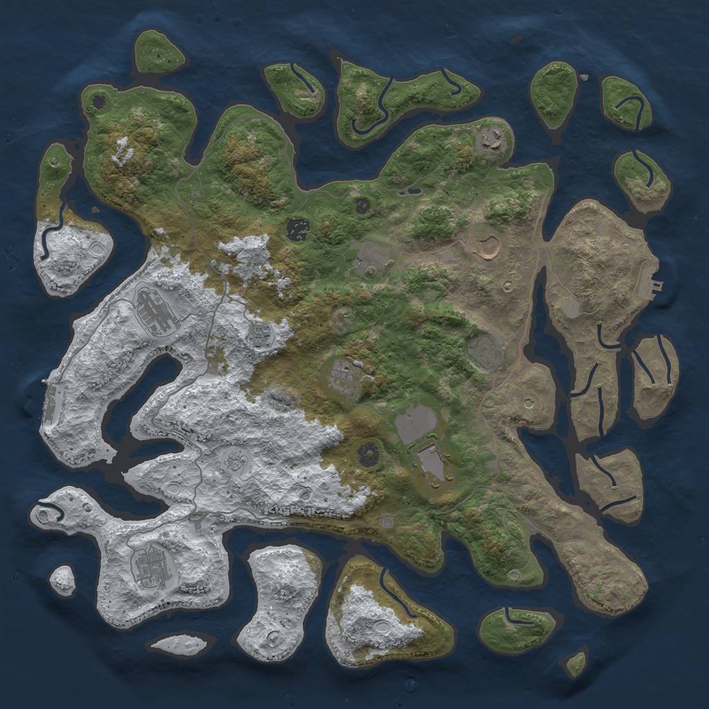 Rust Map: Procedural Map, Size: 4500, Seed: 2968814, 19 Monuments