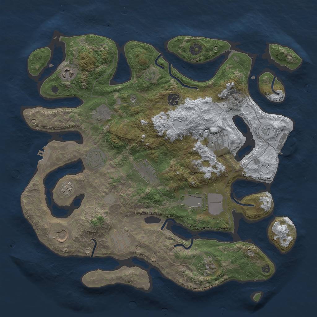 Rust Map: Procedural Map, Size: 3850, Seed: 6095615, 20 Monuments