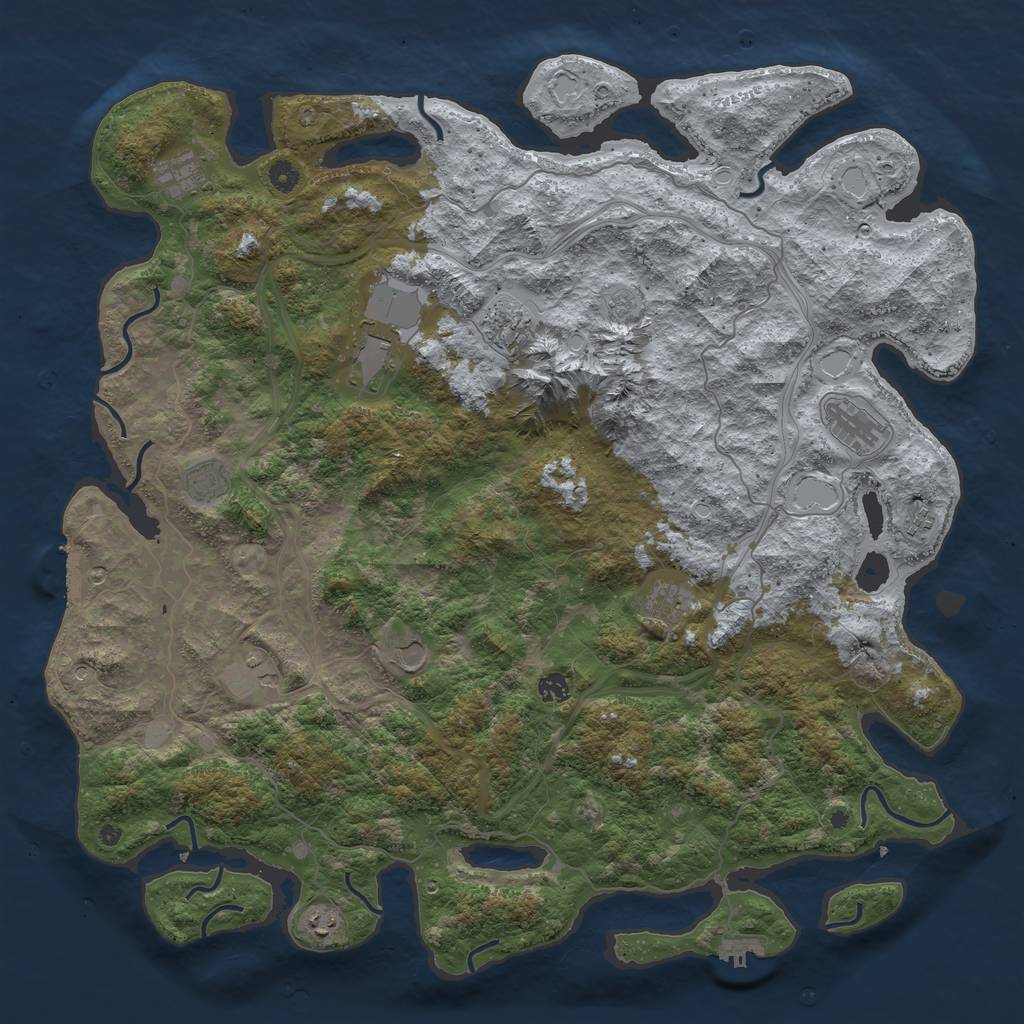 Rust Map: Procedural Map, Size: 5000, Seed: 547194702, 18 Monuments
