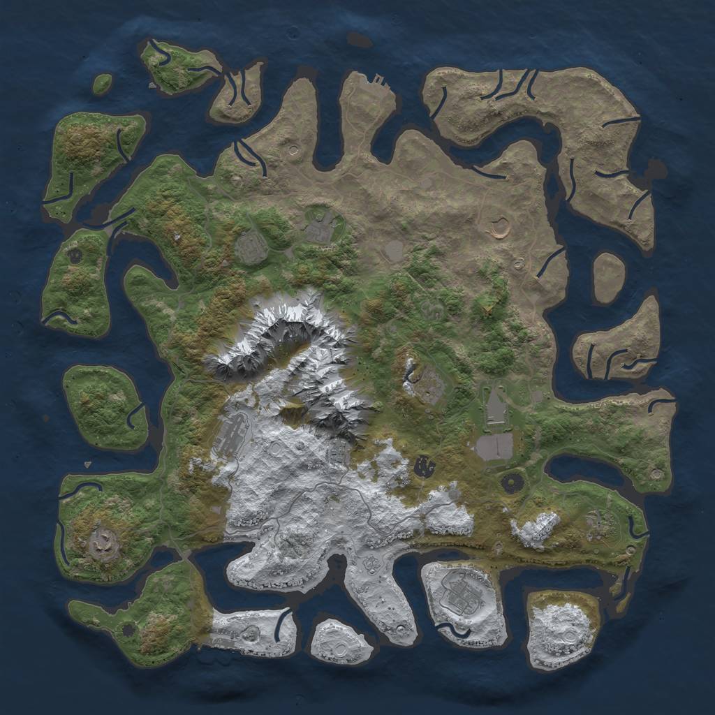 Rust Map: Procedural Map, Size: 5000, Seed: 30322, 20 Monuments