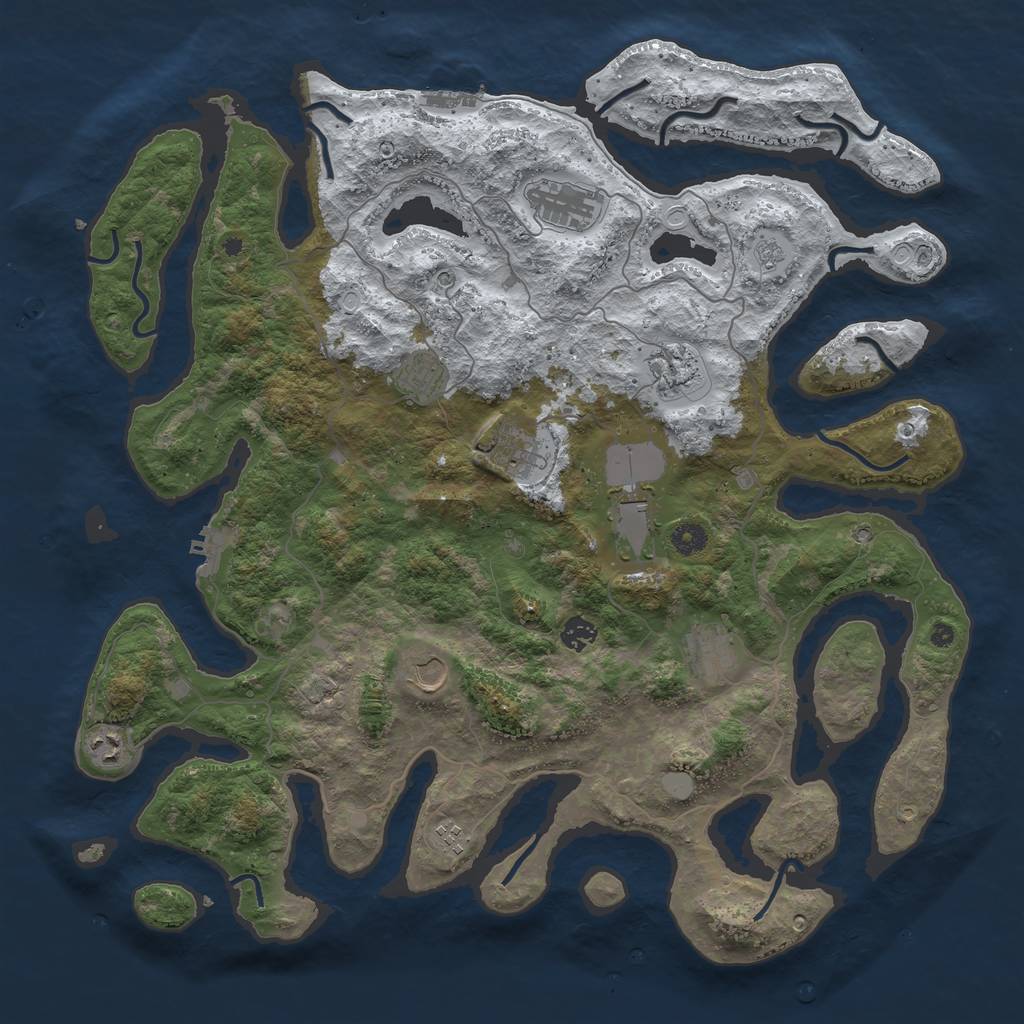 Rust Map: Procedural Map, Size: 4500, Seed: 5863335, 19 Monuments