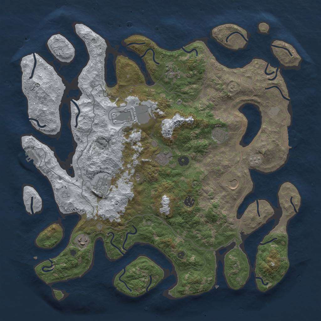 Rust Map: Procedural Map, Size: 4500, Seed: 3170679, 18 Monuments