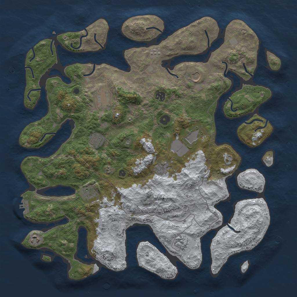 Rust Map: Procedural Map, Size: 4500, Seed: 5224266, 18 Monuments
