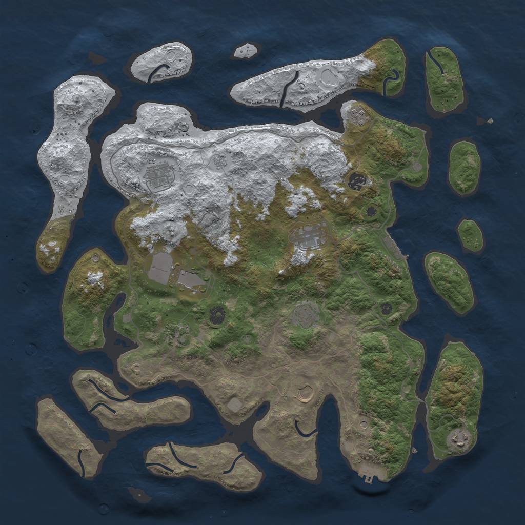 Rust Map: Procedural Map, Size: 4500, Seed: 3465778, 18 Monuments