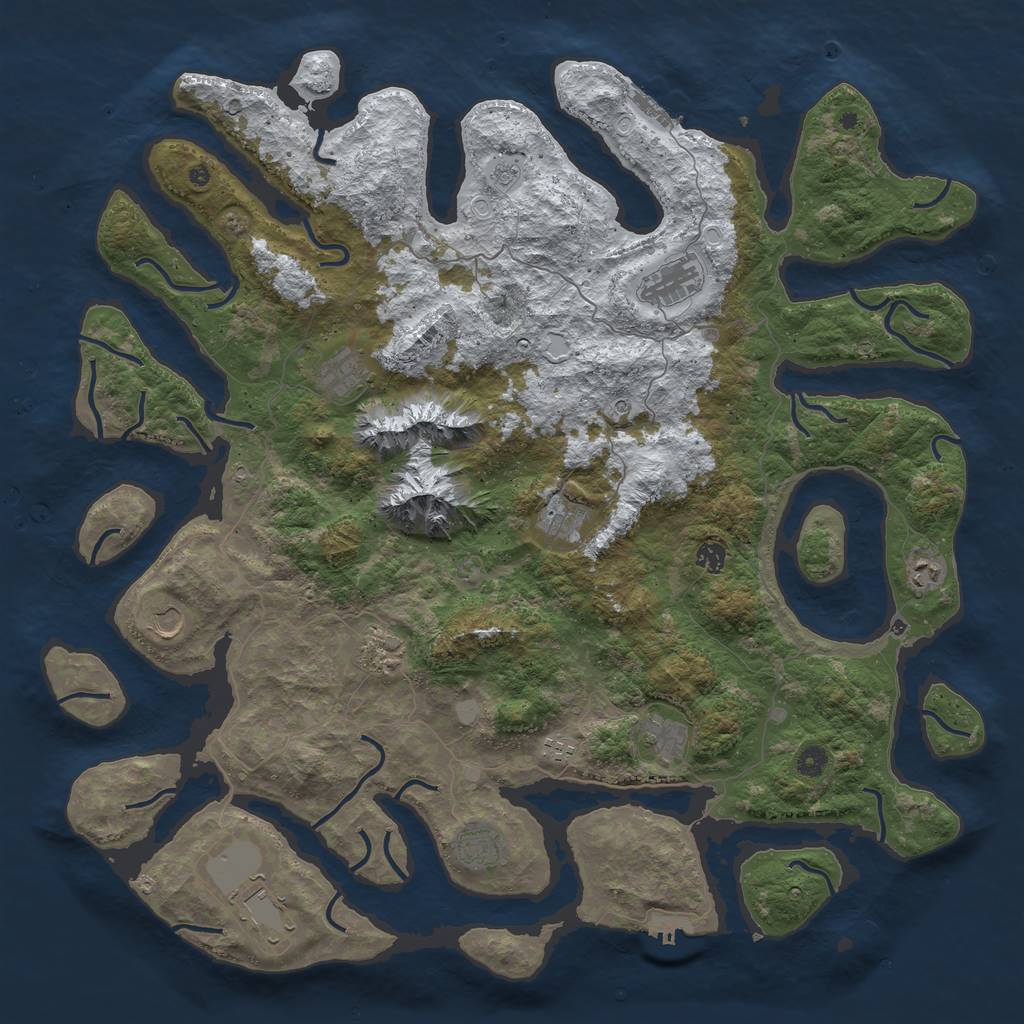 Rust Map: Procedural Map, Size: 5000, Seed: 8602, 20 Monuments