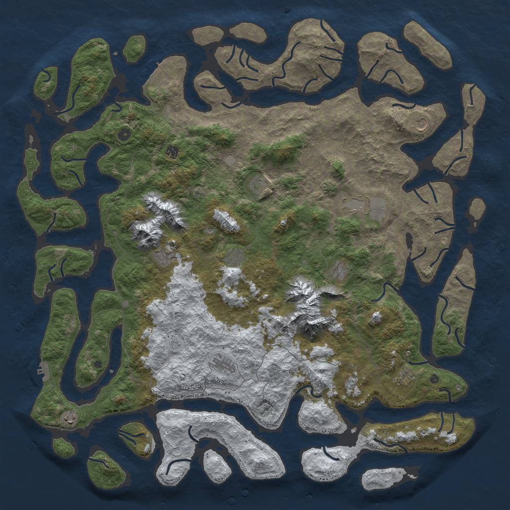 Rust Map: Procedural Map, Size: 6000, Seed: 1316652676, 20 Monuments