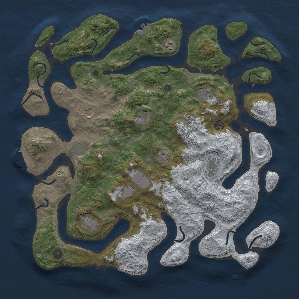 Rust Map: Procedural Map, Size: 4500, Seed: 1062534, 19 Monuments