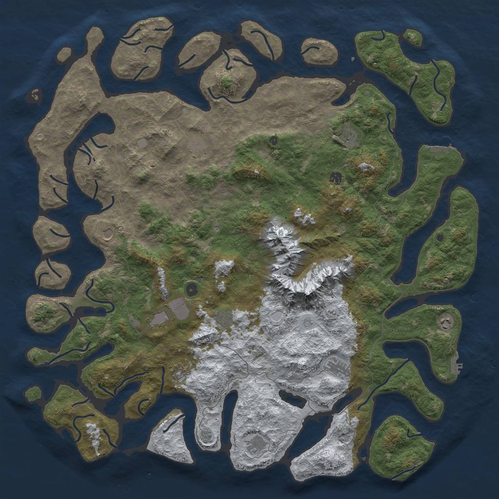 Rust Map: Procedural Map, Size: 6000, Seed: 2398, 20 Monuments