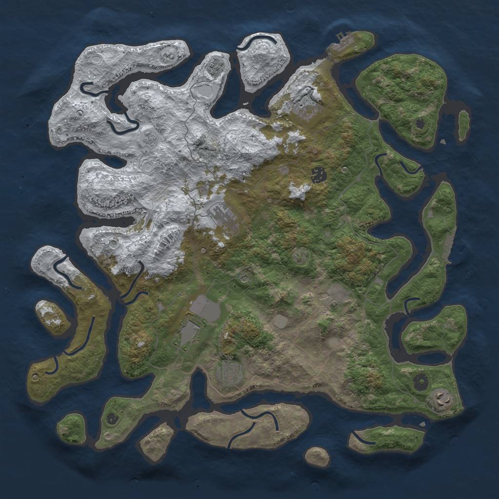 Rust Map: Procedural Map, Size: 4500, Seed: 2367312, 17 Monuments