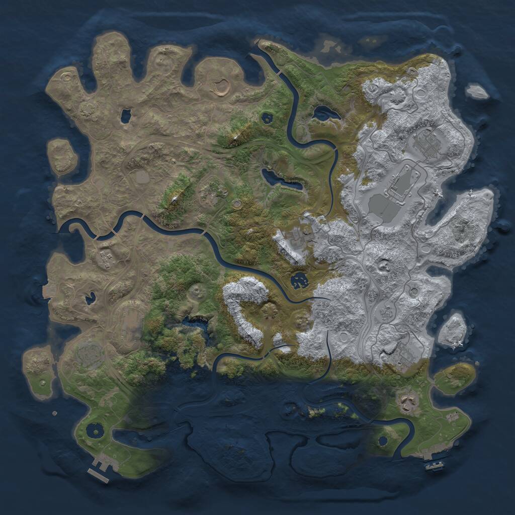 Rust Map: Procedural Map, Size: 4500, Seed: 4404530, 17 Monuments