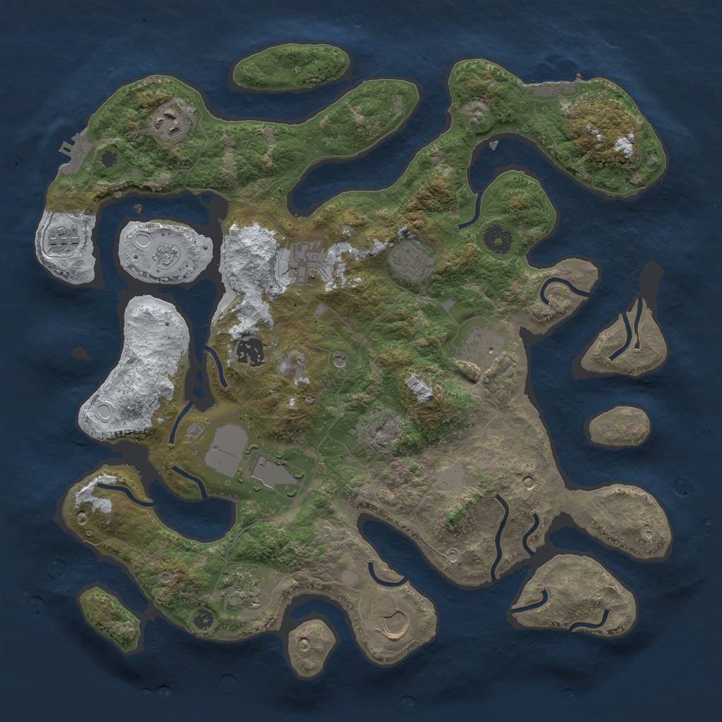 Rust Map: Procedural Map, Size: 3800, Seed: 2557, 18 Monuments