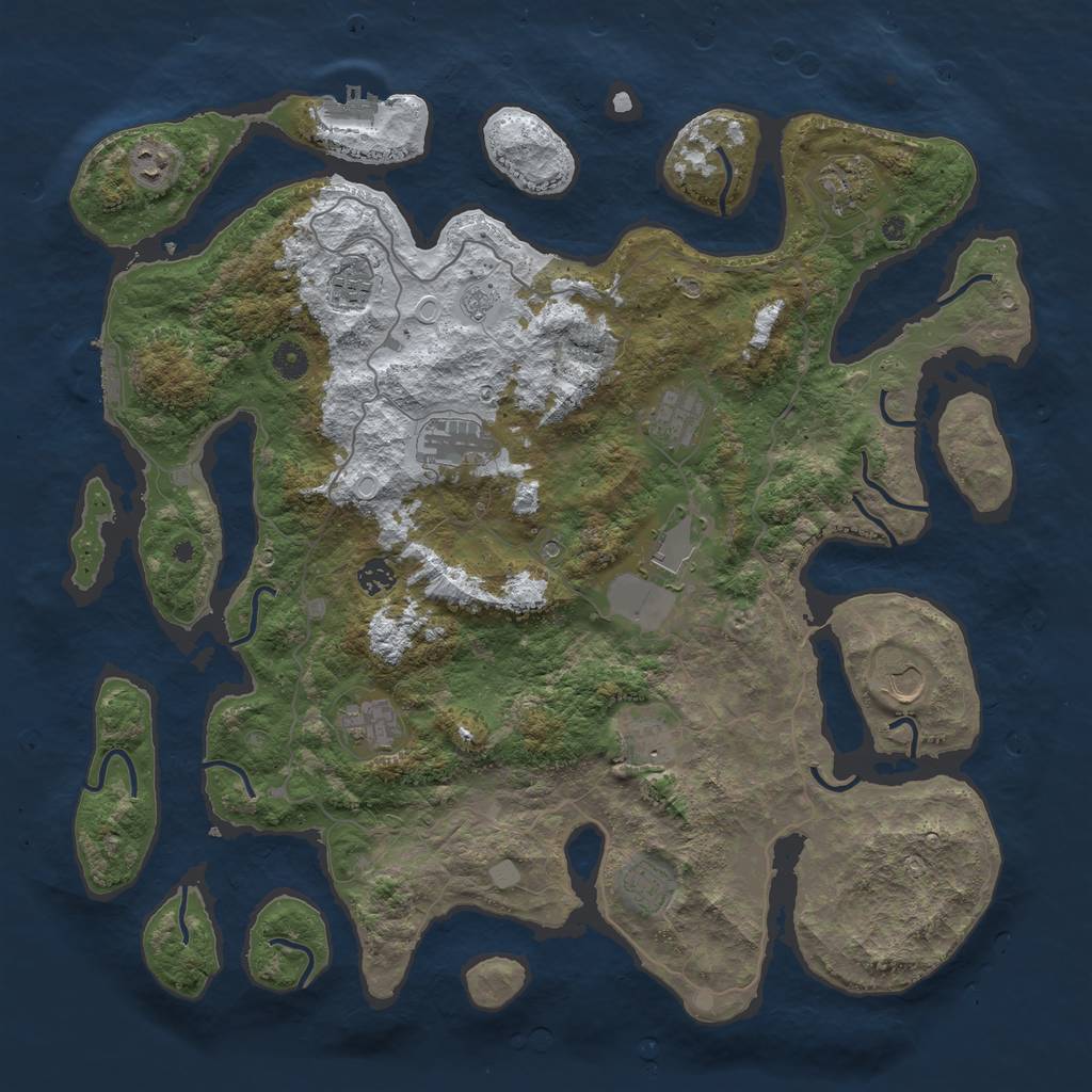 Rust Map: Procedural Map, Size: 4500, Seed: 3422479, 20 Monuments