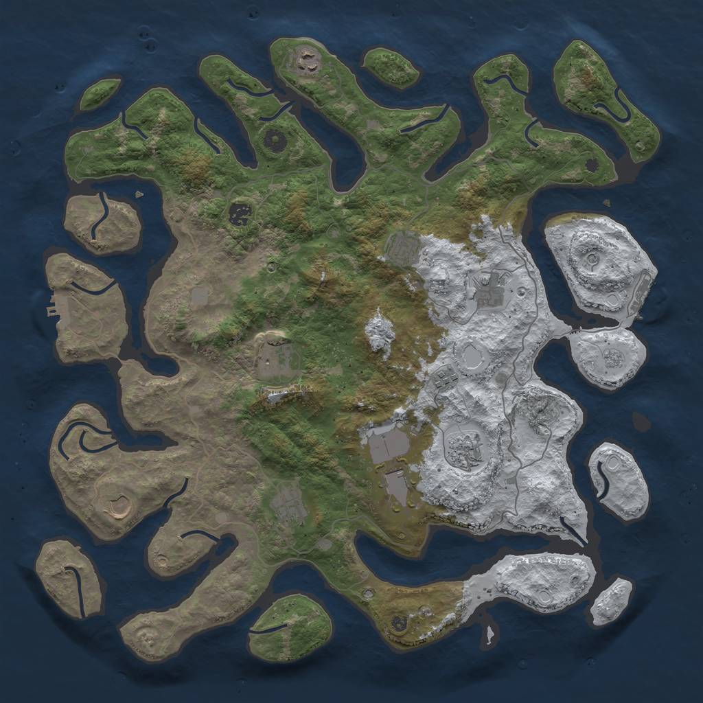 Rust Map: Procedural Map, Size: 4500, Seed: 1031376, 19 Monuments