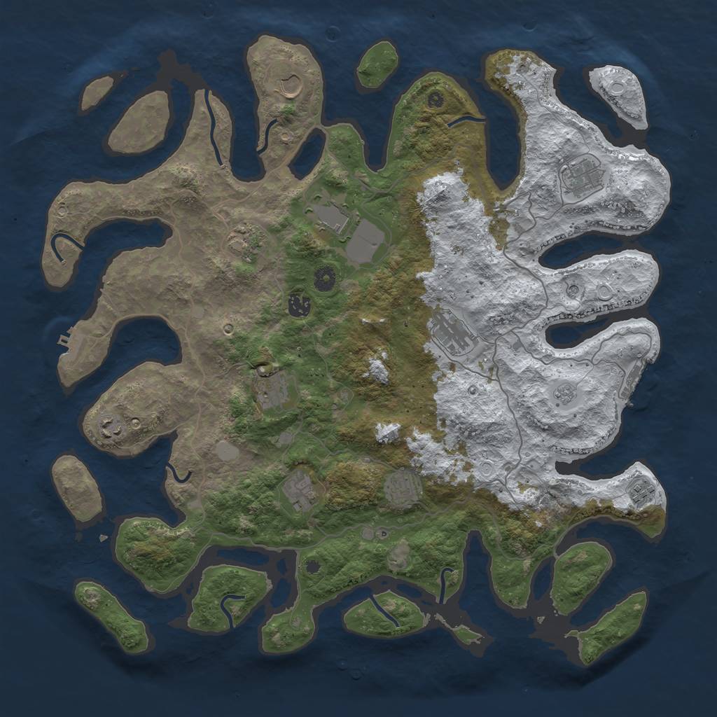 Rust Map: Procedural Map, Size: 4500, Seed: 3278236, 20 Monuments