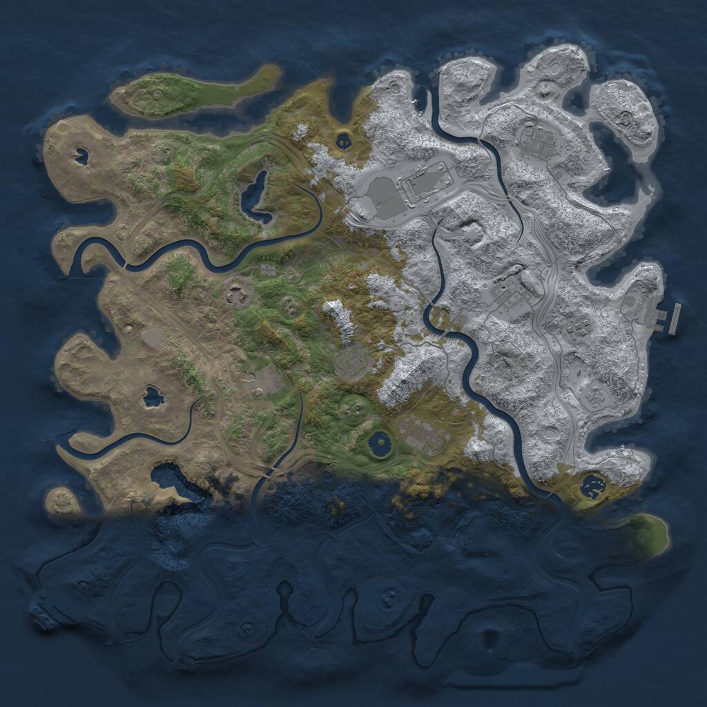 Rust Map: Procedural Map, Size: 4500, Seed: 5367449, 15 Monuments