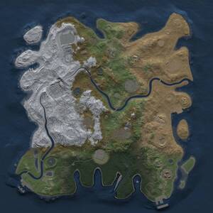 Thumbnail Rust Map: Procedural Map, Size: 3950, Seed: 451112370, 19 Monuments