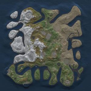 Thumbnail Rust Map: Procedural Map, Size: 3950, Seed: 451112370, 19 Monuments