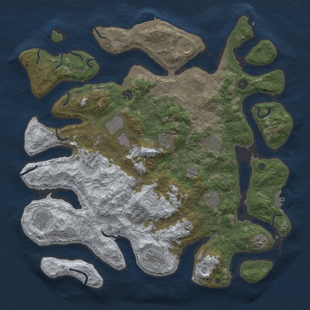 Rust Map: Procedural Map, Size: 4500, Seed: 5811753, 20 Monuments