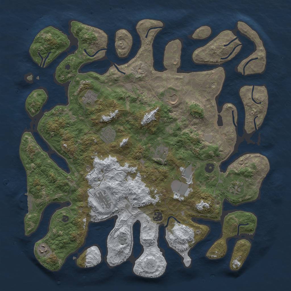 Rust Map: Procedural Map, Size: 4500, Seed: 5244873, 18 Monuments
