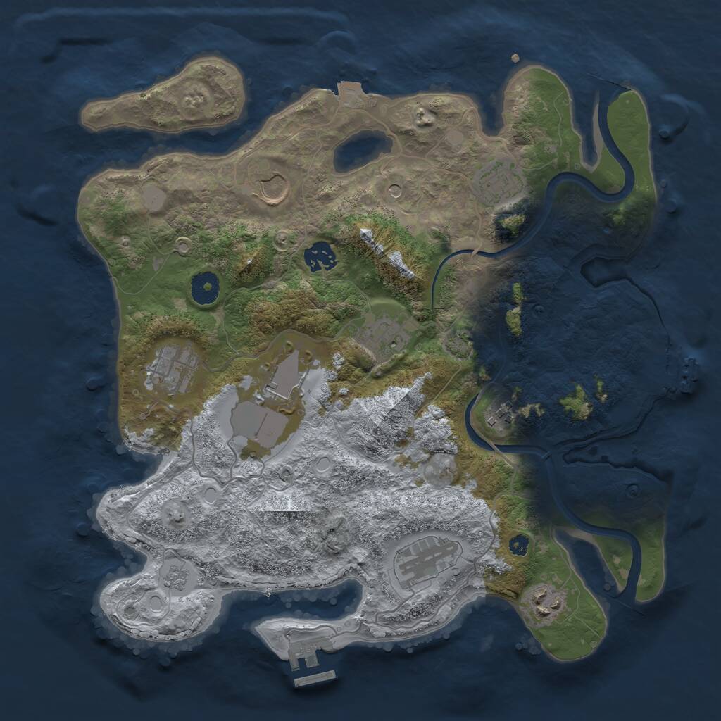 Rust Map: Procedural Map, Size: 3500, Seed: 1489463, 15 Monuments