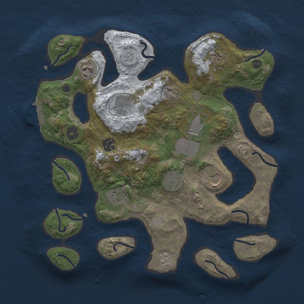 Rust Map: Procedural Map, Size: 3500, Seed: 5480473, 17 Monuments