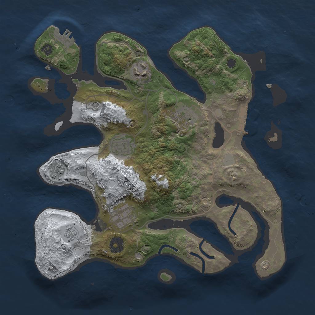 Rust Map: Procedural Map, Size: 3000, Seed: 1097503273, 14 Monuments