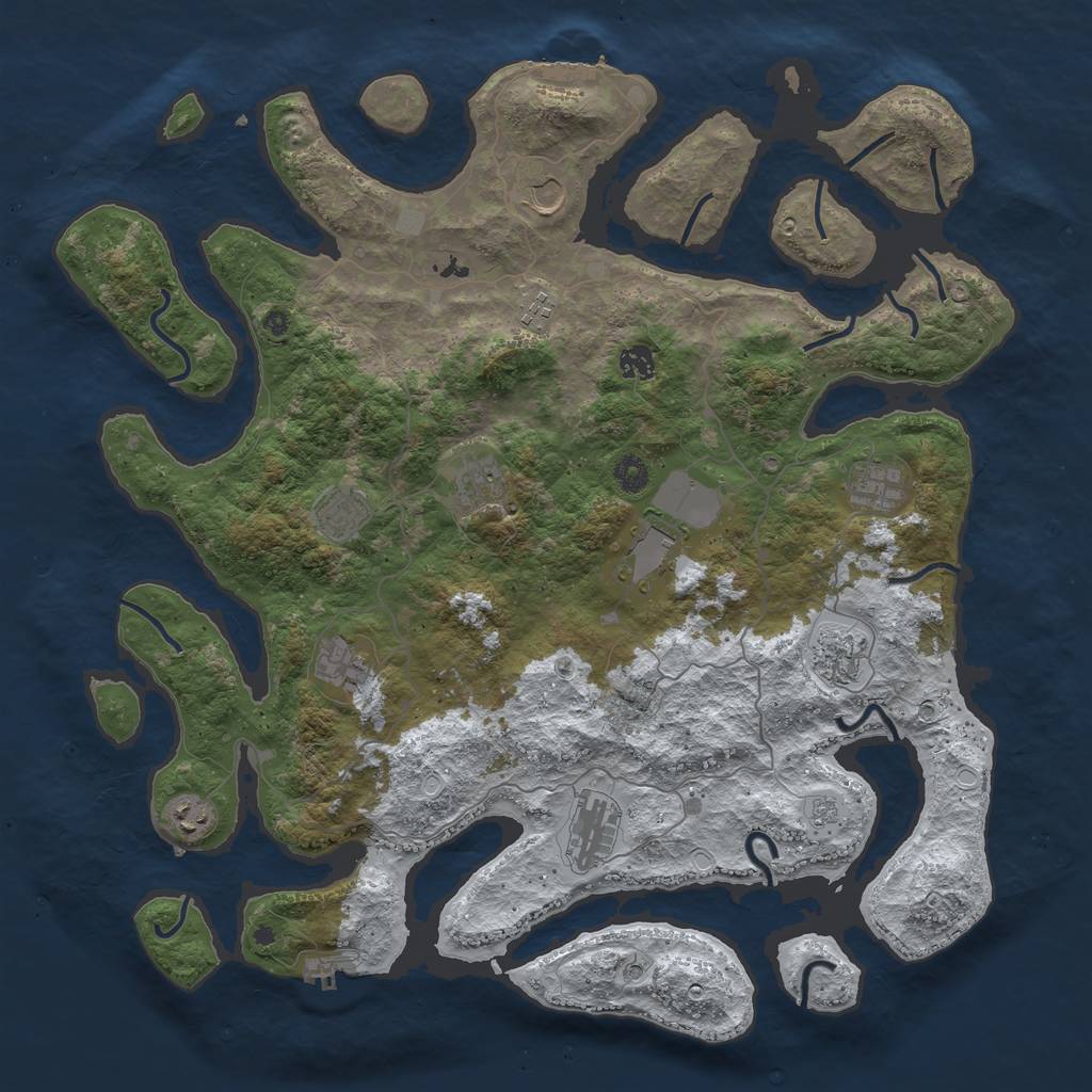 Rust Map: Procedural Map, Size: 4500, Seed: 1313182, 20 Monuments