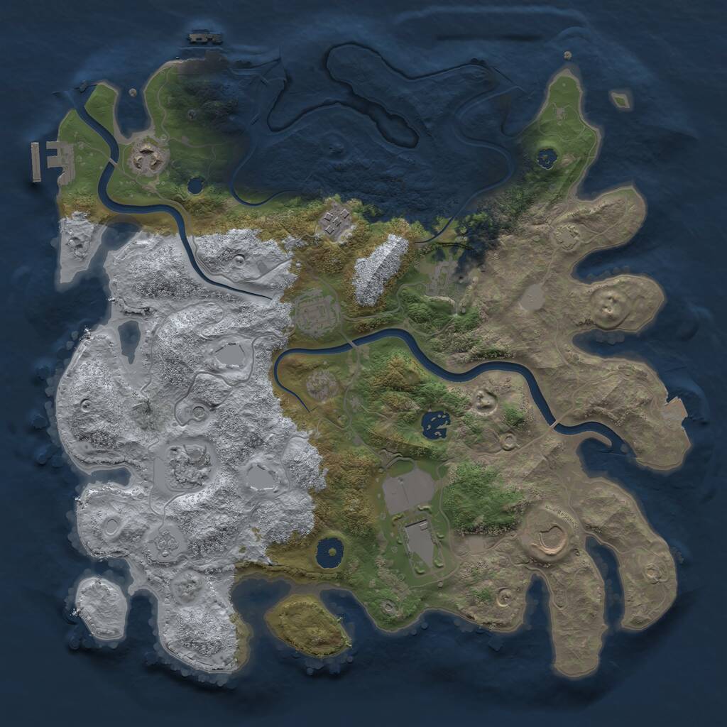 Rust Map: Procedural Map, Size: 3700, Seed: 159, 14 Monuments