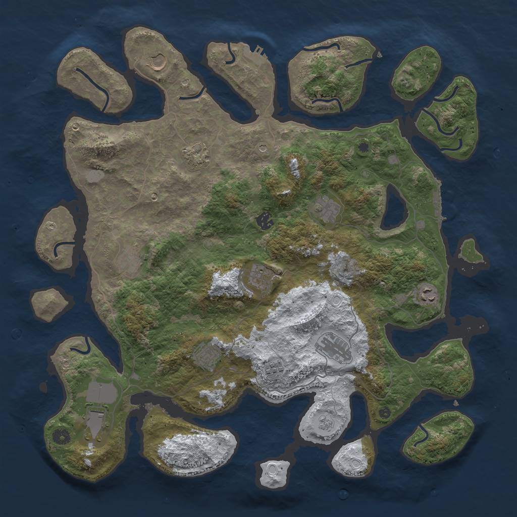 Rust Map: Procedural Map, Size: 4500, Seed: 3355820, 20 Monuments