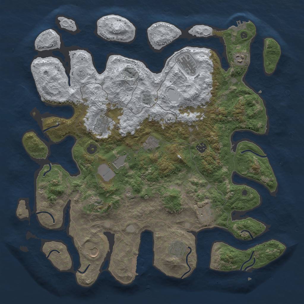 Rust Map: Procedural Map, Size: 4550, Seed: 12345654, 20 Monuments