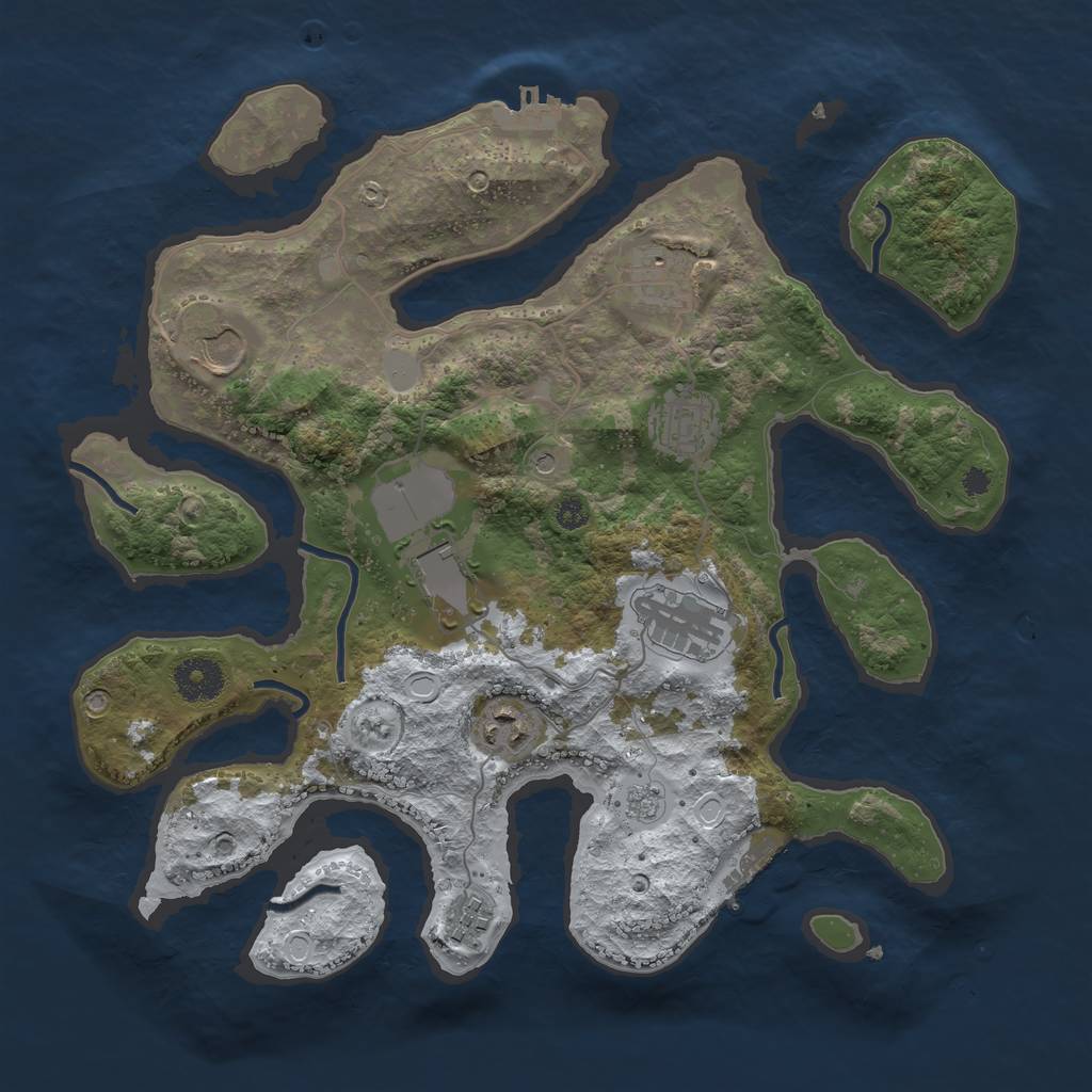 Rust Map: Procedural Map, Size: 3500, Seed: 1889162847, 16 Monuments