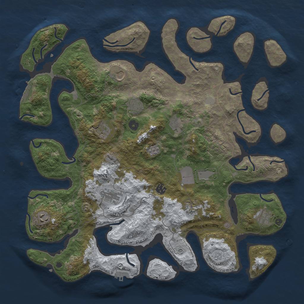 Rust Map: Procedural Map, Size: 4500, Seed: 30322, 20 Monuments