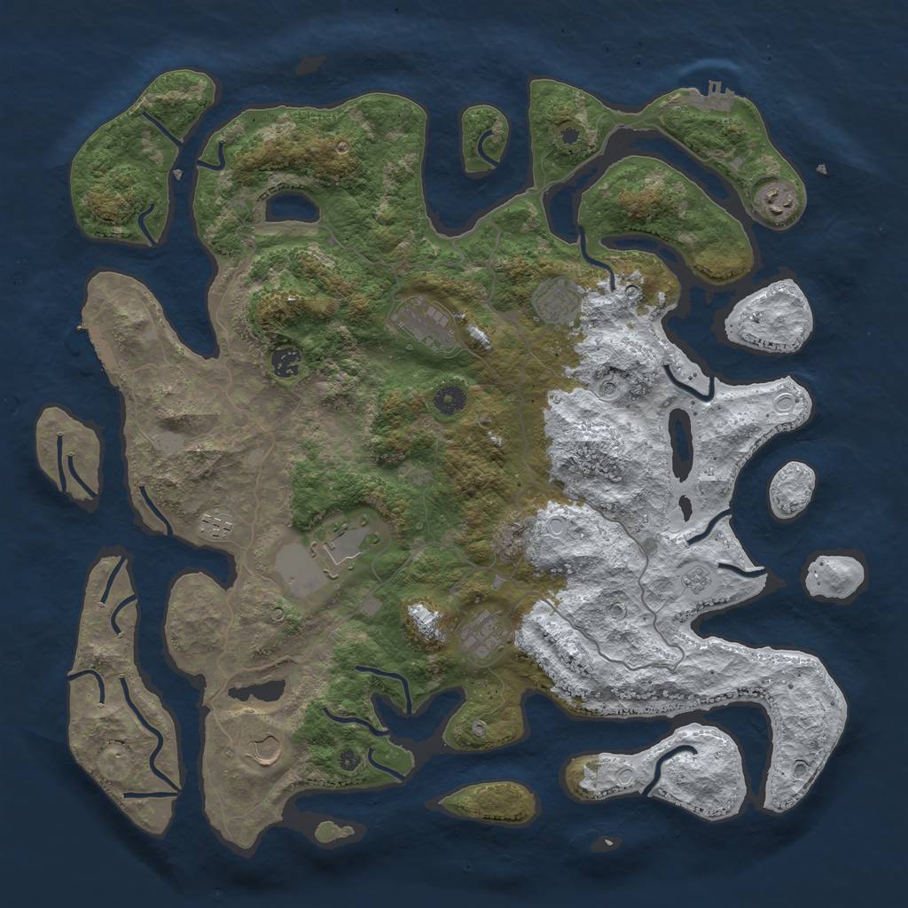 Rust Map: Procedural Map, Size: 4500, Seed: 226996, 17 Monuments